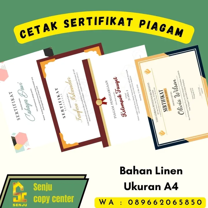 Cetak Sertifikat Piagam Murah | Lazada Indonesia