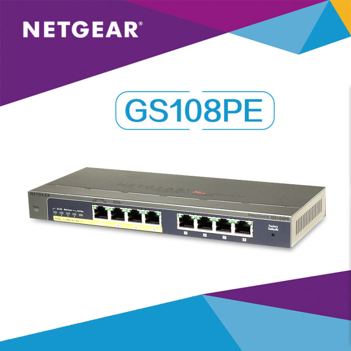 Netgear Netgear Gs108pe 8 Port Full Gigabit Monitoring Network Tube