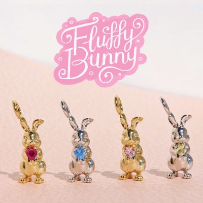 RINDA - RD Fluffy Bunny charm (gold/silver) (จี้)