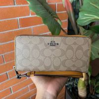 #2 สีน้ำตาลสายเหลือง กระเป๋าสตางค์ผู้หญิงใบยาว Long Wallet C4452