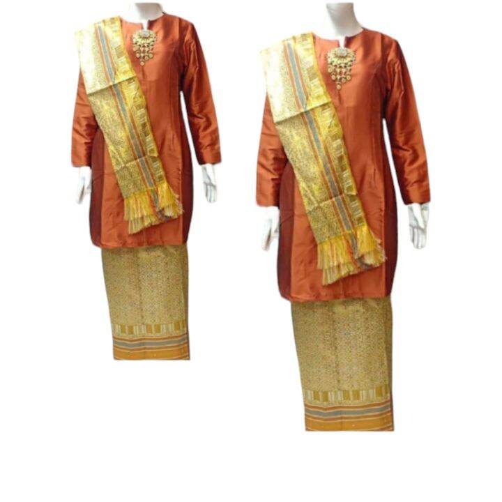 Baju Kurung Set Rok Songket Selendang Lazada Indonesia