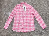 (S อก 38)  Wrangler เสื้อเชิ้ตผู้หญิง แขนยาว สีชมพูลายสก็อต ผ้าไม่ยืด ของแท้จาก Shop