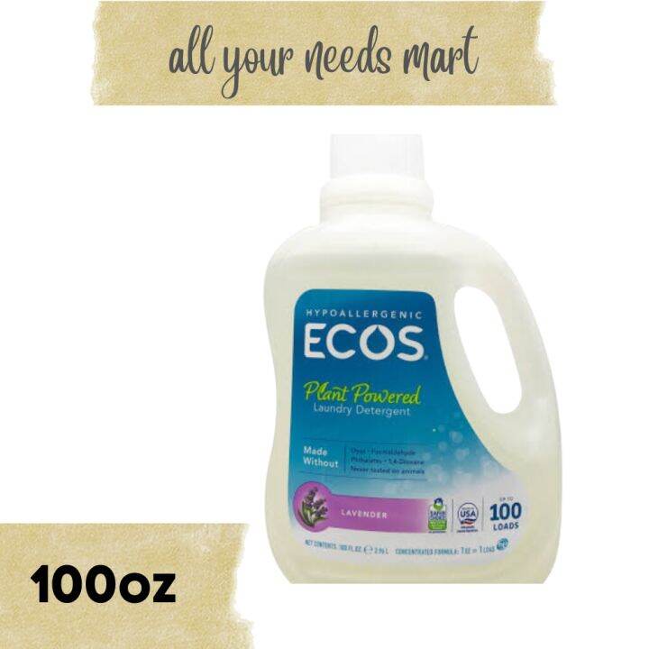 Ecos • Plant Powered • Laundry Detergent • Lavender • 100Loads • 100oz