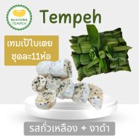 บัวตองเทมเป้สดใบเตยเจ้าแรก หอมอร่อย  รสถั่วเหลือง+งาดำ Tempeh Fresh จำนวน11 ห่อ ห่อละ 60 กรัม  #เจ มังสวิรัติ   ❤️ใบเตยผ่านกระบวนการล้างทำความสะอาดอย่างดี