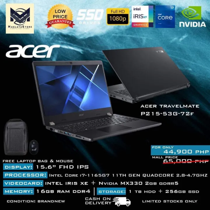 ACER TravelMate P215-53G-72F / Intel Core i7-1165G7 11th gen / 256GB