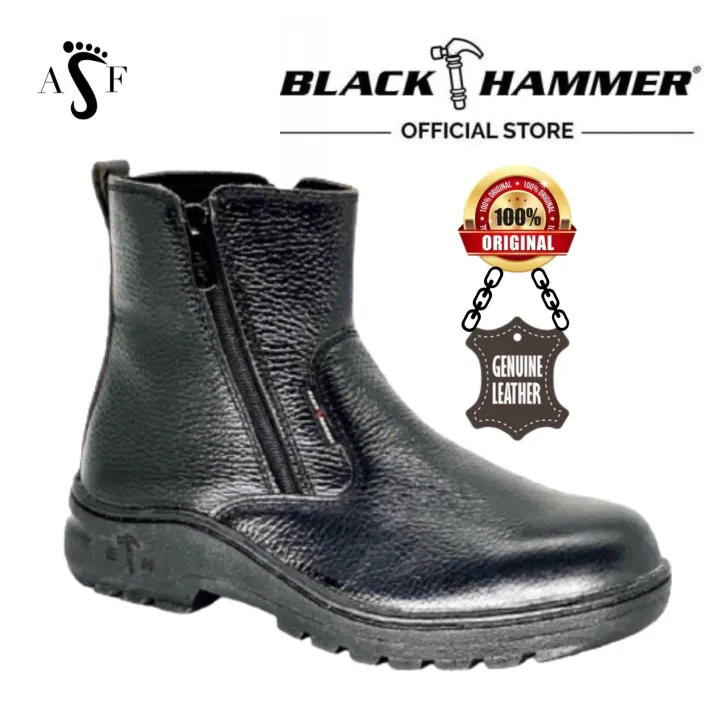 ORIGINAL Black Hammer Safety Shoes 2000 Series Mid Cut double Zip On