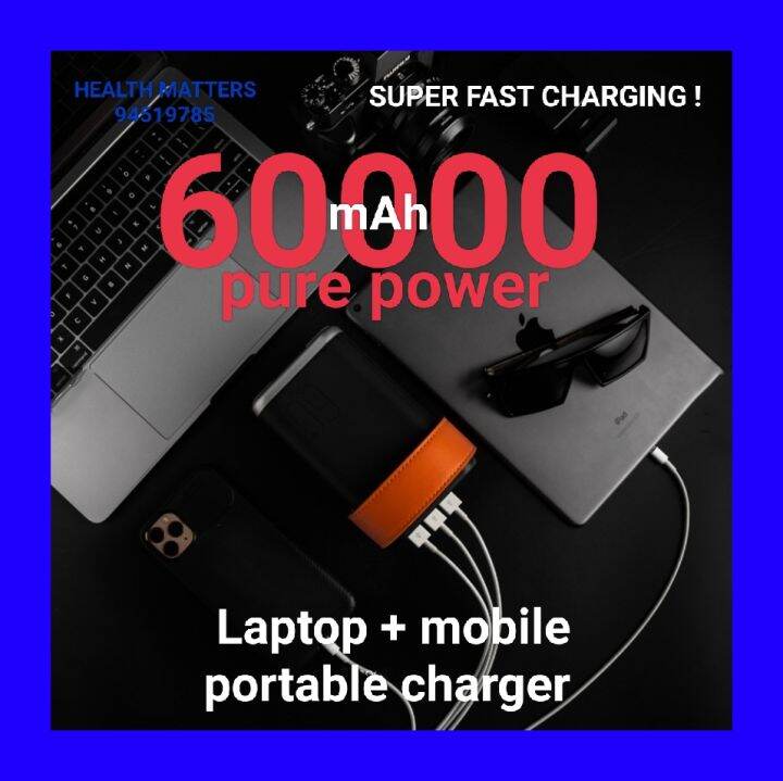 ♥️🇸🇬 Laptop & mobile power bank 60000mAh SUPER FAST CHARGING 60W