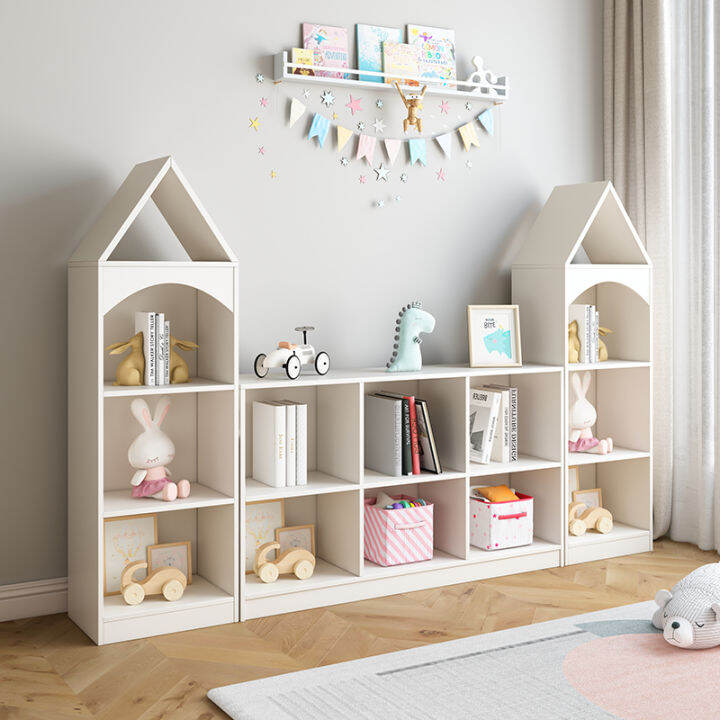 Children's Bookcase Storage Rack Solid Wood Floor-Standing Minimalist ...