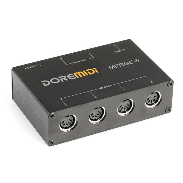 DOREMiDi New Upgrade MIDI Merger 5 MIDI Input 2 MIDI Output Support USB