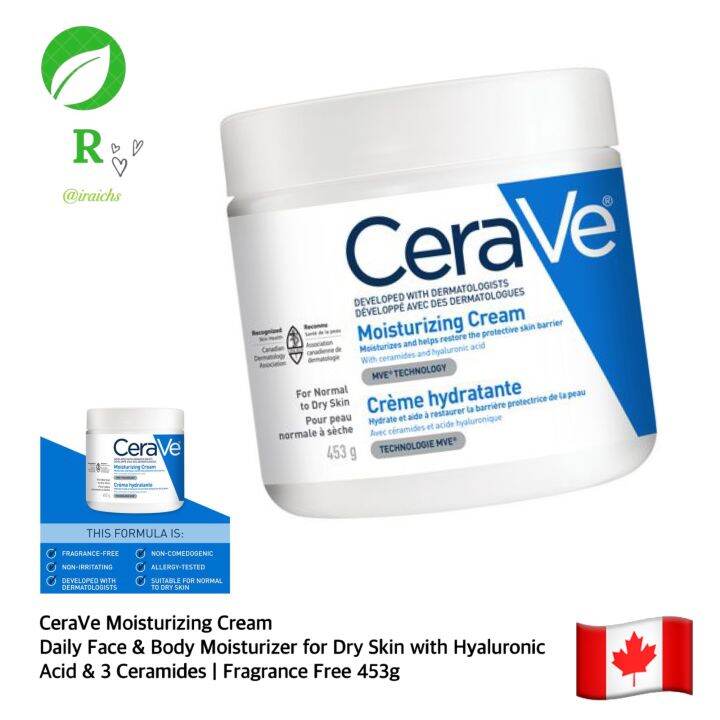 CeraVe Moisturizing Cream Daily Face & Body Moisturizer for Dry Skin