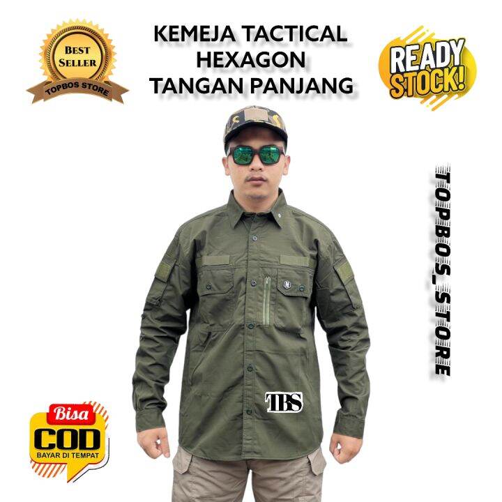 Baju Kemeja Tactical Hexagon Lengan Panjang Kemeja Lapangan Kemeja