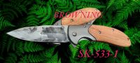 มีดพับพกพามีดอเนกประส่งค์ด้ามไม้ใบลาย สกรีนมีเหน็บBROWNING  (SK-533-1(21cm) มีดพับแบบพกพาด้ามไม้ใบสกรีนมีดพับอเนกประสงค์ พร้อมส่ง