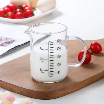 70ml Small Milk Glass Cup With Scale,Heat-resistant,Measuring Cup