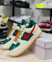 รองเท้าผ้าใบAir Force 1 Low Dark Green (size40-45) Cream Green White Brown รองเท้าผ้าใบผู้ชาย รองเท้าผ้าใบผู้หญิง