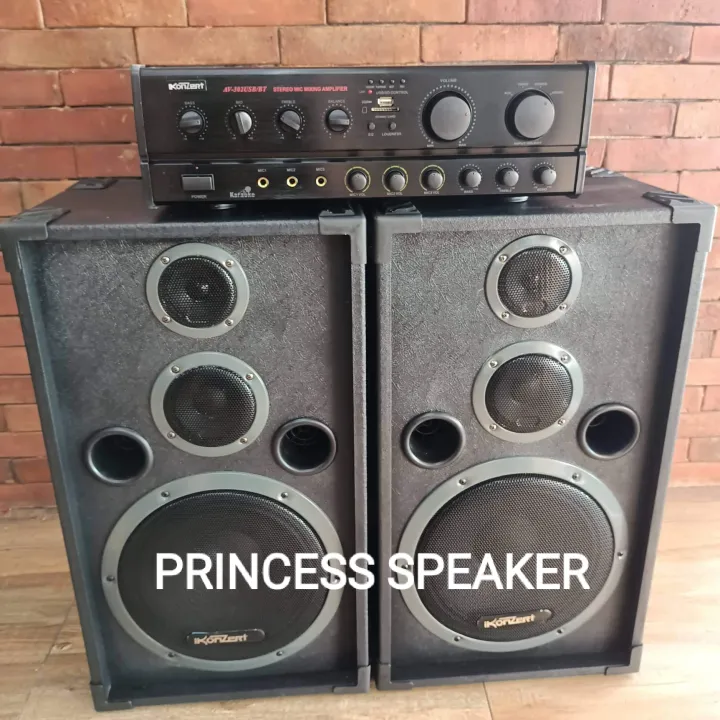 Konzert Pair Speaker with amplifier (D10 3way + 302 ampli) Lazada PH
