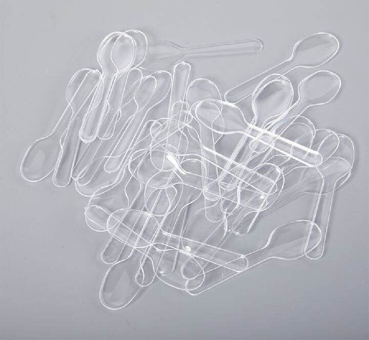 Mini Clear Plastic Spoons Disposable Flatware For Jelly Ice Cream