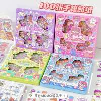 สติกเกอร์ไดคัท 100 แผ่น PVC ใส กันน้ำได้ สติ๊กเกอร์ ตกแต่ง DIY