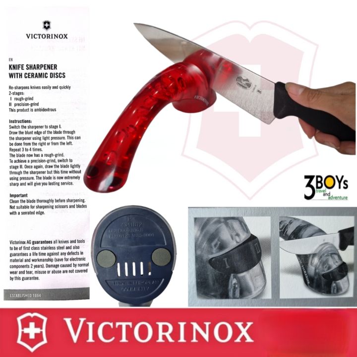 ที่ลับมีด-victorinox-เซรามิก-2-ขั้นตอน-ceramic-knife-sharpener-7-8721-ใช้งานได้รวดเร็ว-ง่ายดาย-และปลอดภัย-ใช้ได้ทั้งมือซ้ายและขวา