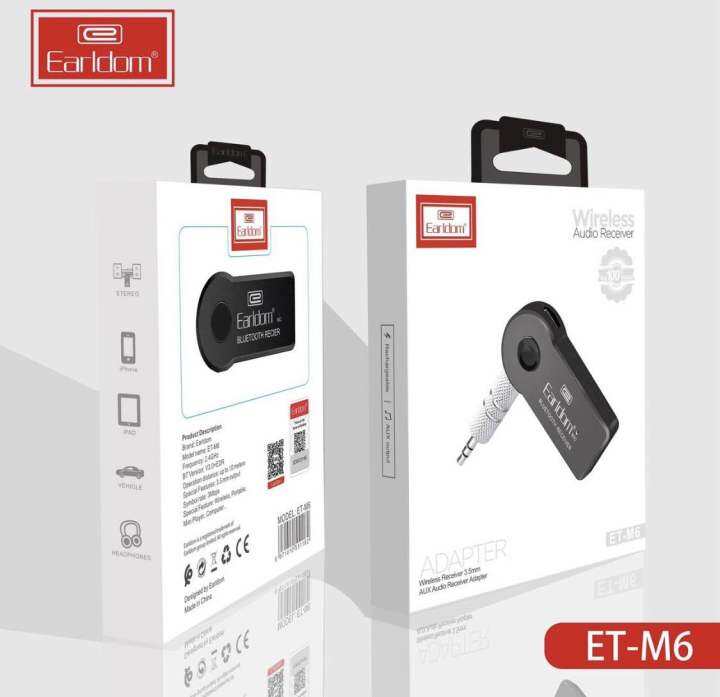 earldom-et-m6-car-bluetooth-อุปกรณ์รับสัญญาณบลูทูธ-bluetoothreceiver-aux-3-5มิลลิเมตรรับเสียงเพลงสเตอริโอ