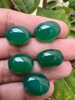 ยกเขียว พลอย สังเคราะห์ สี เขียวหยก พม่า SYNTHETIC JADE BURMA GREEN 12x16 MM ม (1 เม็ด) 1 กะรัต OVAL Shape (1 pcs)..