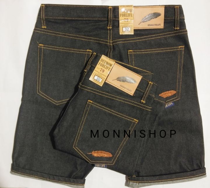 m-jeans-กางเกงยืนส์ขาสั้น-สีมิดไนด์-size-28-44-เป้าซิฟ