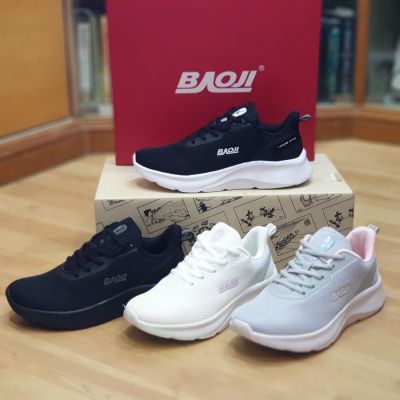 Baoji รองเท้าผ้าใบหญิง สีขาว าดำล้วน สีเทา และดำพื้นขาว