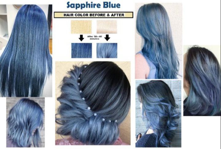 Sapphire Blue Hair Color Semi-Permanent | Lazada