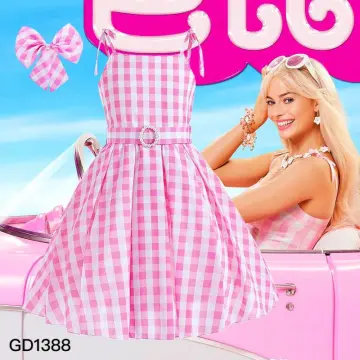 Pink Barbie Printed Satin Dress – Stylemylo