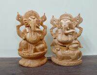 พระพิฆเนศไม้แกะสลัก งานอินเดีย ขนาด 15x9 cm Wooden Lord Ganesha Murti 15x9 cm