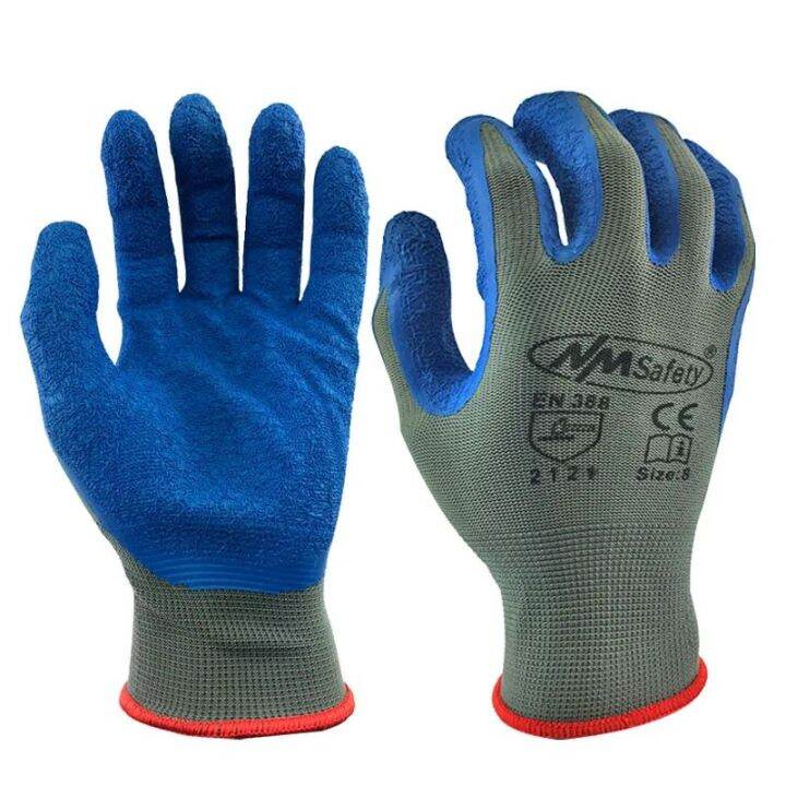 Hot Sales 6/12 Pairs Work Gloves NMSafety Grip Rubber Nitrile