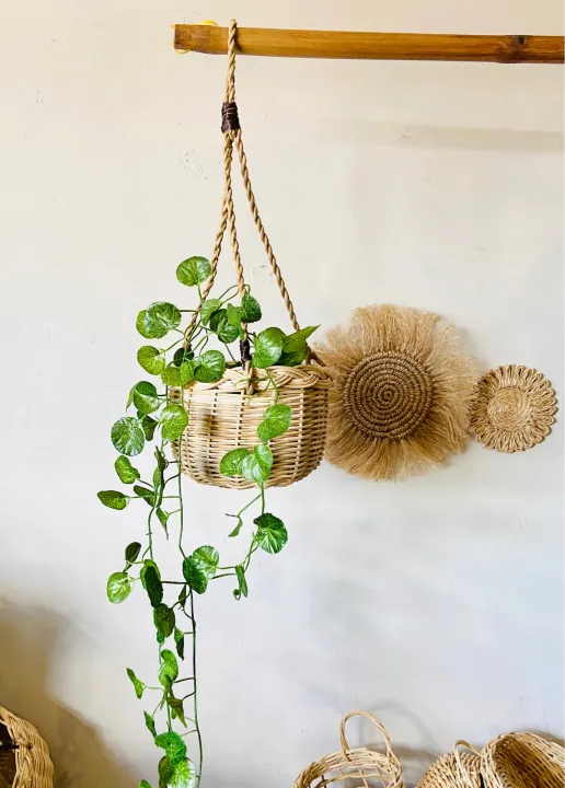 Rattan Hanging Planters 7inches diameter X 5 inches height Lazada PH