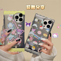 Play Sheng domimide เคสใส่ลูกอมลายการ์ตูนอะนิเมะที่ห้อยเคสมือถือ iPhone 12 PROMAX iPhone 13แบบใหม่11 14Pro หญิง12ชุบเงิน14PM ซิลิโคนคู่รักเคสนิ่มกันกระแทก