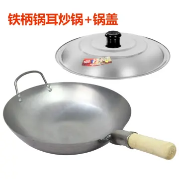 Big Wok Cast Iron Wok - 34-80cm Large Capacity Stir-Fry Pan - Multipurpose  Stainless Steel Saute Pan,60CM (Size : 70CM)