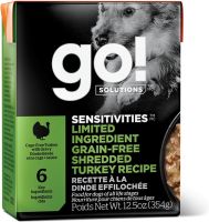 อาหารเปียกสุนัข Go! Solutions สูตร Sensitivities Limited Ingredient Grain-Free Shredded Turkey Recipe ขนาด 354 g