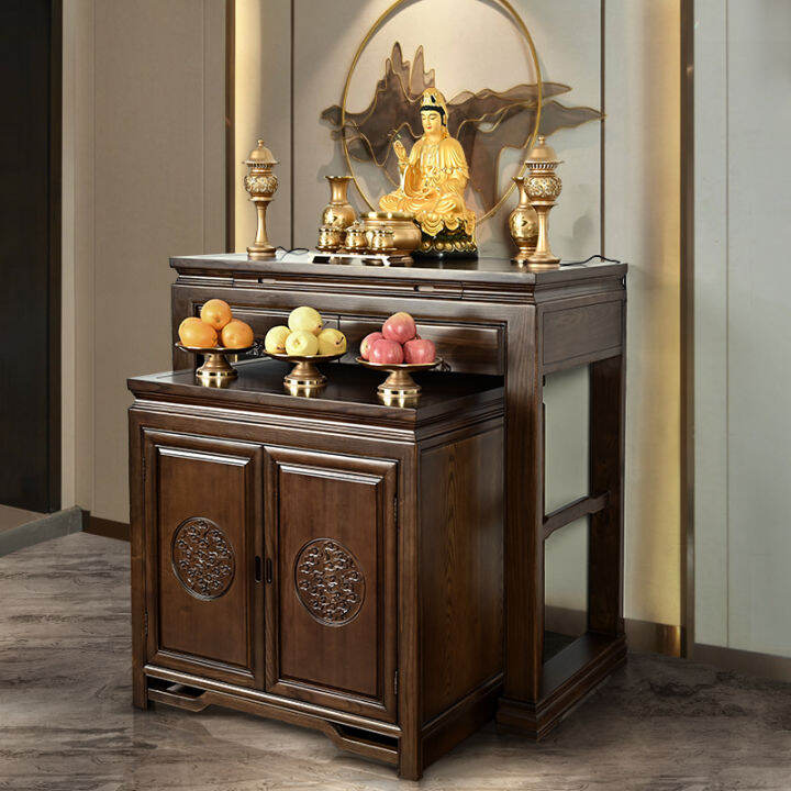 Solid Wood Household Altar Incense Desk Buddha Shrine Modern Minimalist