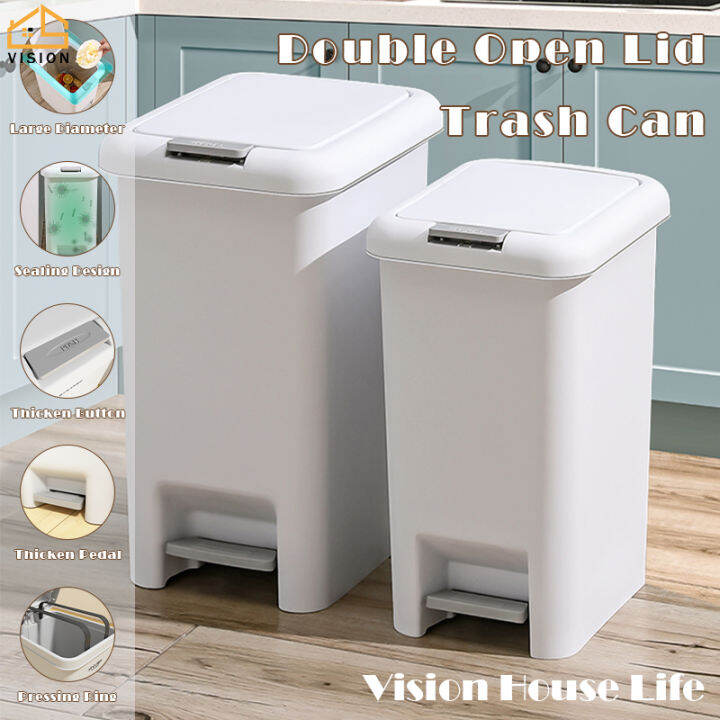 Vision 8L/10L/15L Footon Trash Can with Lid Household Pedal Garbage Can with Cover Kitchen