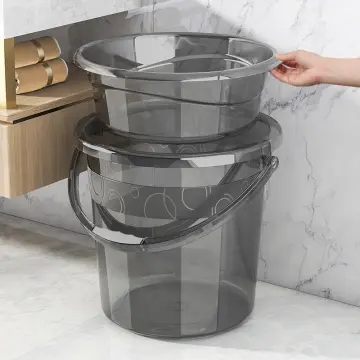 Water Bucket with Lid Laundry Bucket Transparent Portable