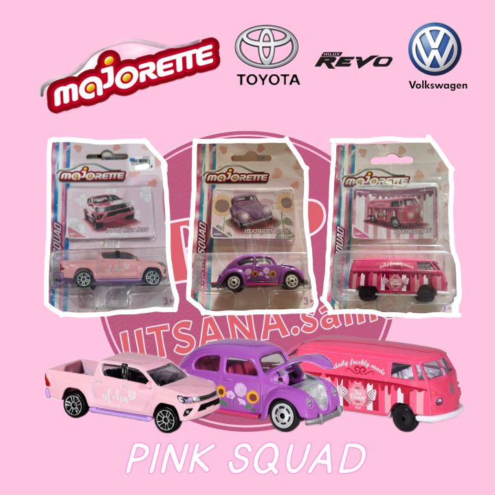 รถโมเดล-majorette-โมเดลรถเหล็ก-รถกระบะ-toyota-revo-รถตู้-รถเต่า-volkswagen-pink-squad