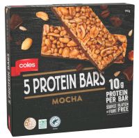 โคลส์ โปรตีนบาร์รสมอคค่า ไม่มีกลูเตน Coles 5Protein Bars Mocha No Gluten 190g.