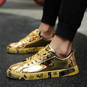 Gold color store women's shoes