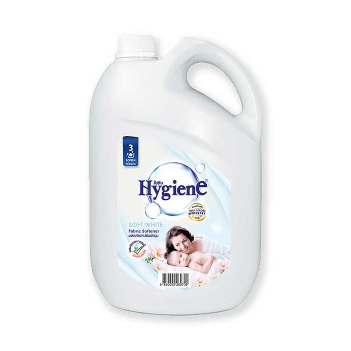 ไฮยีน น้ำยาปรับผ้านุ่ม สูตรมาตรฐาน กลิ่น ซอฟท์ ไวท์ ขาว ขนาด 3500 มล.Hygiene Regular Softener White 3500 ml
