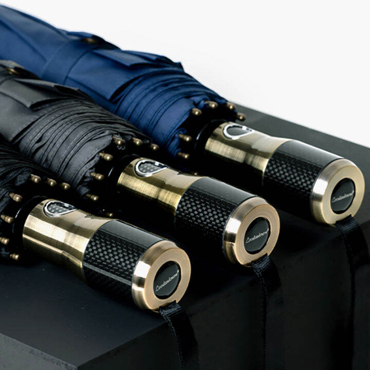 Luxury Big Automatic Umbrella Carbon Fiber Handle Business Folding Men