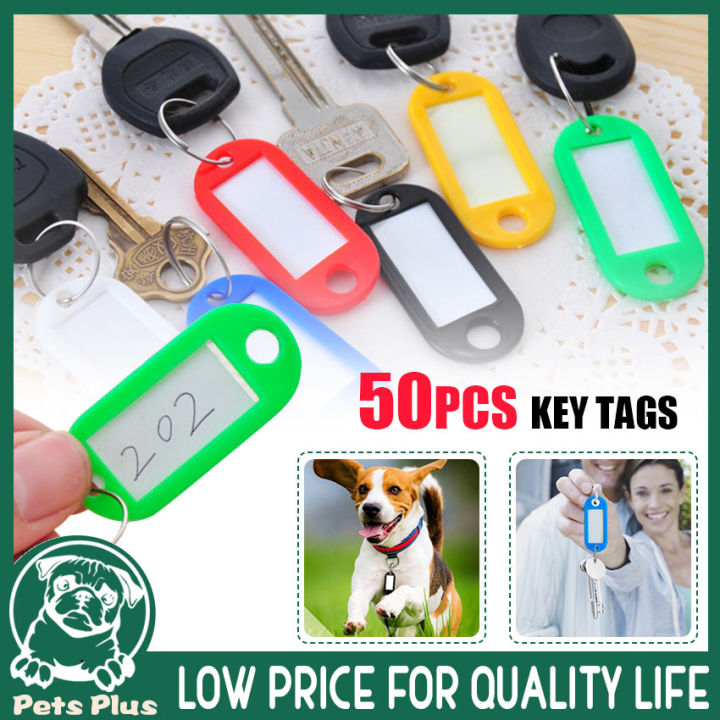 Key Identifiers Tags 50pcs Key Tags with Ring Plastic Portable Key
