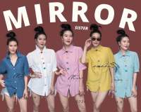 ?️Mirrorsister #00724.4 เสื้อเชิ้ตแขนสั้น เสื้อแขนตุ๊กตา สีสดใส ทำงาน