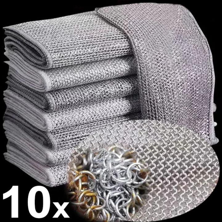 Silver Dishes Cleaning Cloth Multipurpose Strong Absorbent Wire