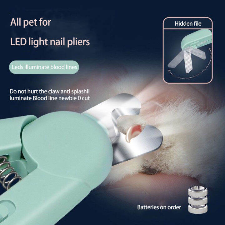Led light bloodproof nail sharpener Pet nail clipper Pet clipper Pet
