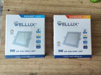 โคมฝังฝ้า​ โคมดาวไลท์​ WELLUX LED SLIM PANEL LIGHT  ขนาด 4"X4" 9W เดย์ไลท์ และ วอมไวท์