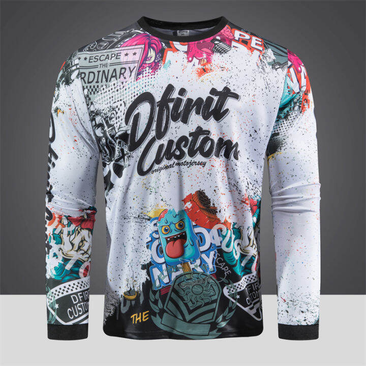 Motor Shirt Long Sleeve For Men Dry Fit Cycling Bike Jersey Bikers Motorcycle Full Set 27168 I3729861972
