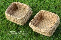 ตระกร้าผักตบชวา ทรงเหลี่ยม Water hyacinth basket square shape