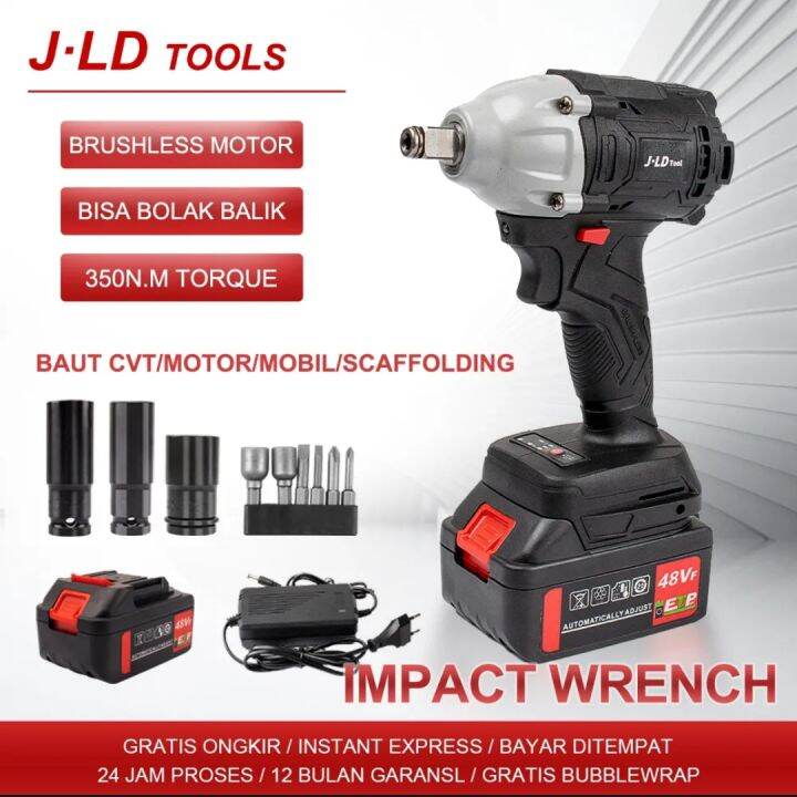 JLD Cordless Impact Wrench 48S brushless impact baterai 350N.M impact